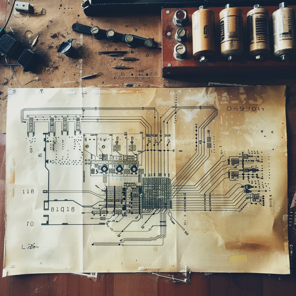 Circuit schematic on paper